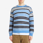 Marni Men's Stripe Mohair Crew Knit in Blue Lilac