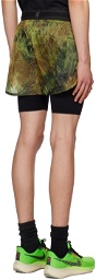 OVER OVER Green Two Layer Shorts
