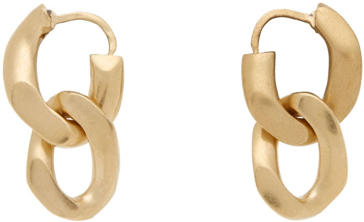 Photo: Maison Margiela Gold Semi Polished Drop Earrings