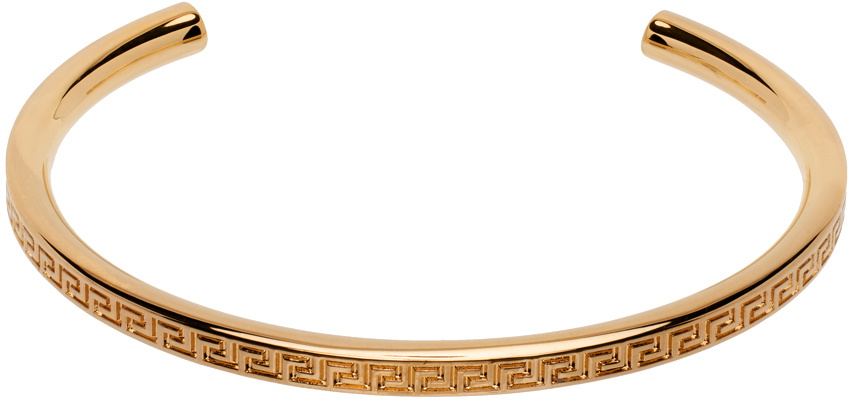 Versace Gold Greek Key Cuff Bracelet Versace