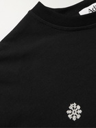 Adish - Logo-Embroidered Cotton-Jersey T-Shirt - Black