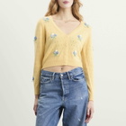 RIXO Women's Merinda Cardigan in Floret Embroidery Yellow