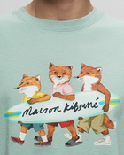 Maison Kitsune Surfing Foxes Comfort Tee Shirt Blue - Mens - Shortsleeves