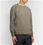 Folk - Rivet Garment-Dyed Loopback Organic Cotton-Jersey Sweatshirt - Green