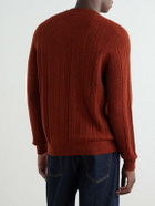Inis Meáin - Herringbone Merino Wool and Cashmere-Blend Sweater - Red