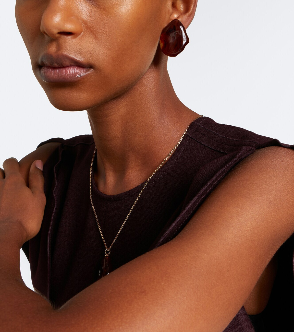 Victoria Beckham Ambra gold-plated clip-on earrings