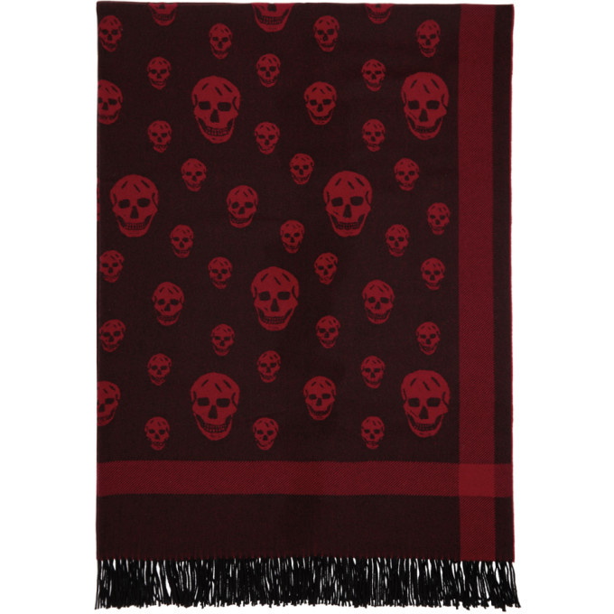 Photo: Alexander McQueen Red and Black Skull Scarf