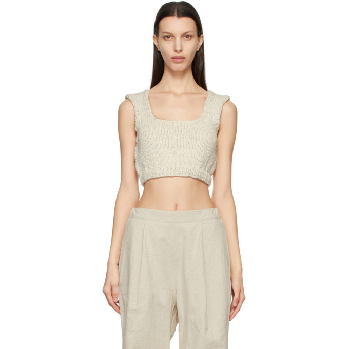 Lauren Manoogian Off-White Handknit Bralette Tank Top Lauren Manoogian