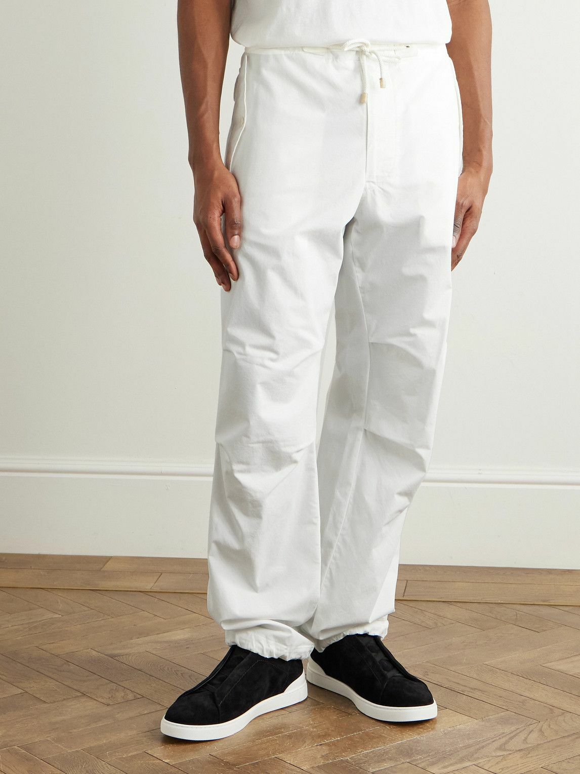 Ralph Lauren Purple label - Cotton-Poplin Trousers - White