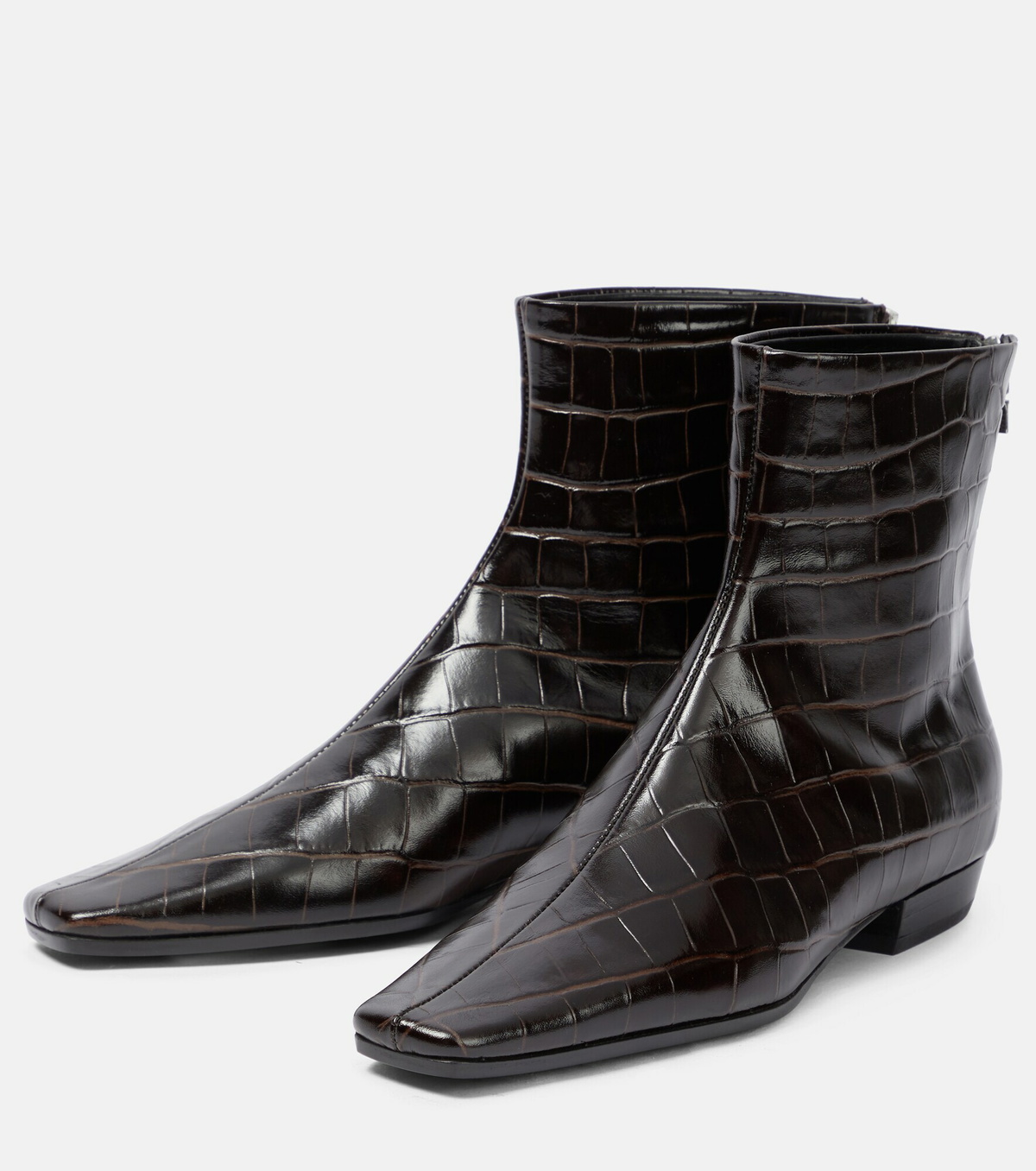 Croc effect ankle sales boots