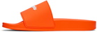 Palm Angels Orange Logo Pool Slides