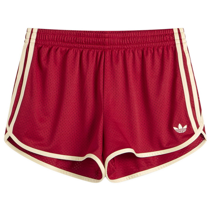 Photo: Adidas Women's 3 Stripe Sprinter Short in Team Victory Red/Warm Vanilla