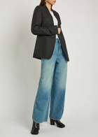 Maison Margiela Collarless Wool Blazer Dark Grey
