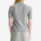 Acne Studios Women's Kamanda Lightweight Base Layer Knitted Polo Top in Grey