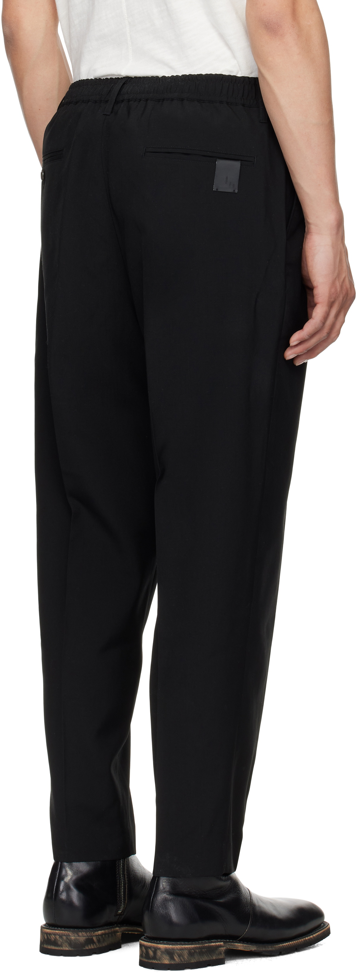 N.Hoolywood Black Wide Tapered Easy Trousers