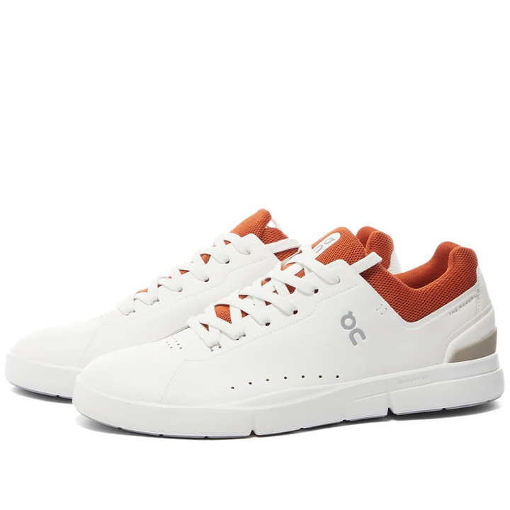 Photo: ON Men's Running The Roger Advantage Sneakers in White/Rust