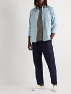 Club Monaco - Button-Down Collar Cotton-Flannel Shirt - Blue