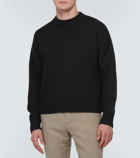 Ami Paris Cropped wool and cashmere sweater