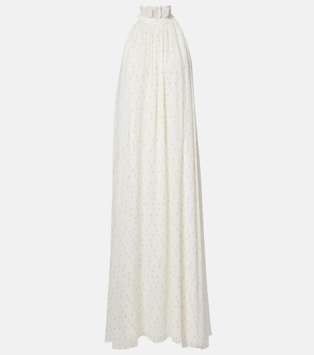 Xu Zhi Polka-dot silk-blend maxi dress