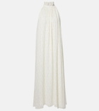 Xu Zhi Polka-dot silk-blend maxi dress