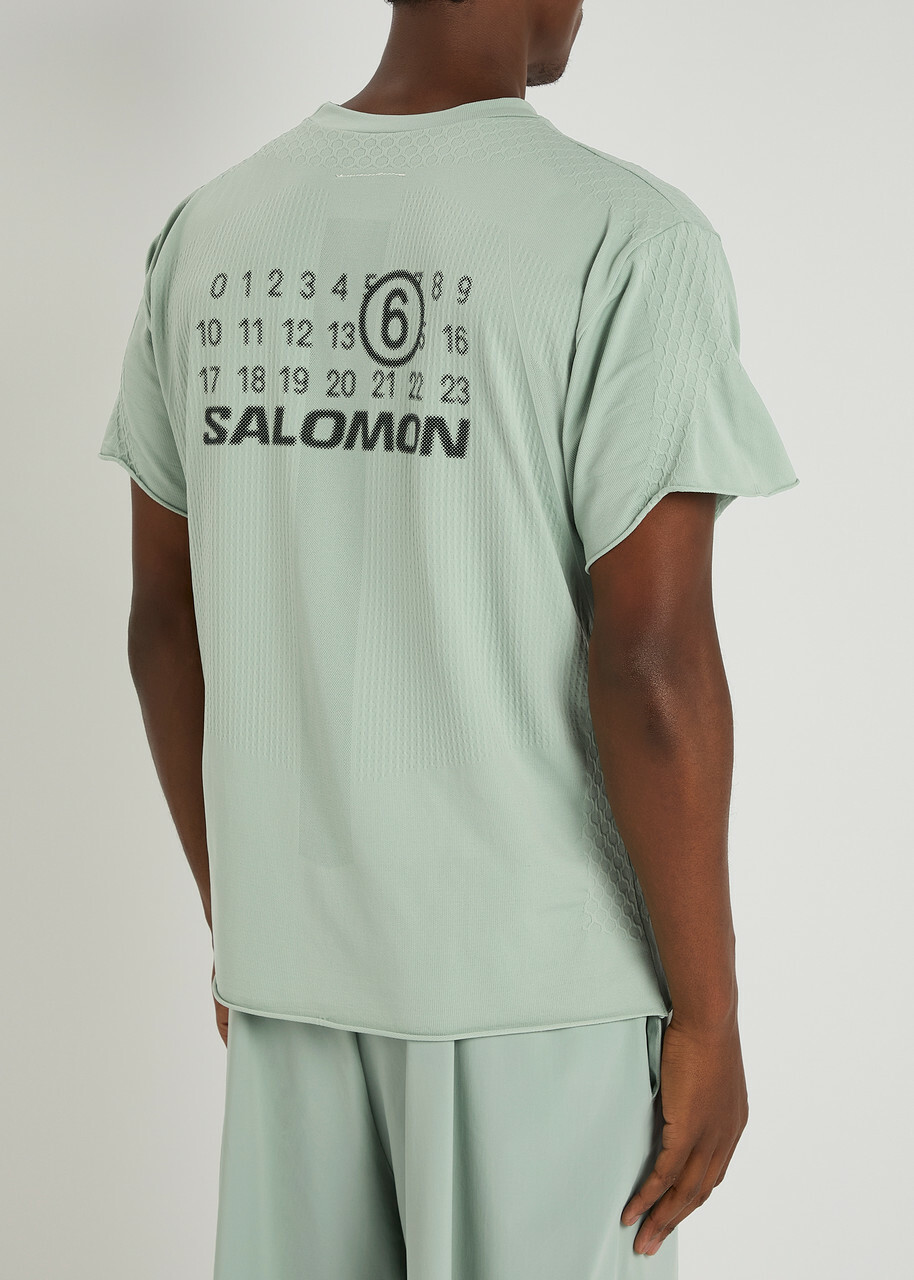 MM6 X Salomon Logo-printed Stretch-jersey T-shirt Blue MM6 Maison