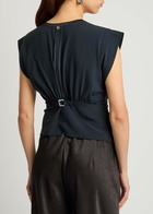 High Begin Crepe top Navy