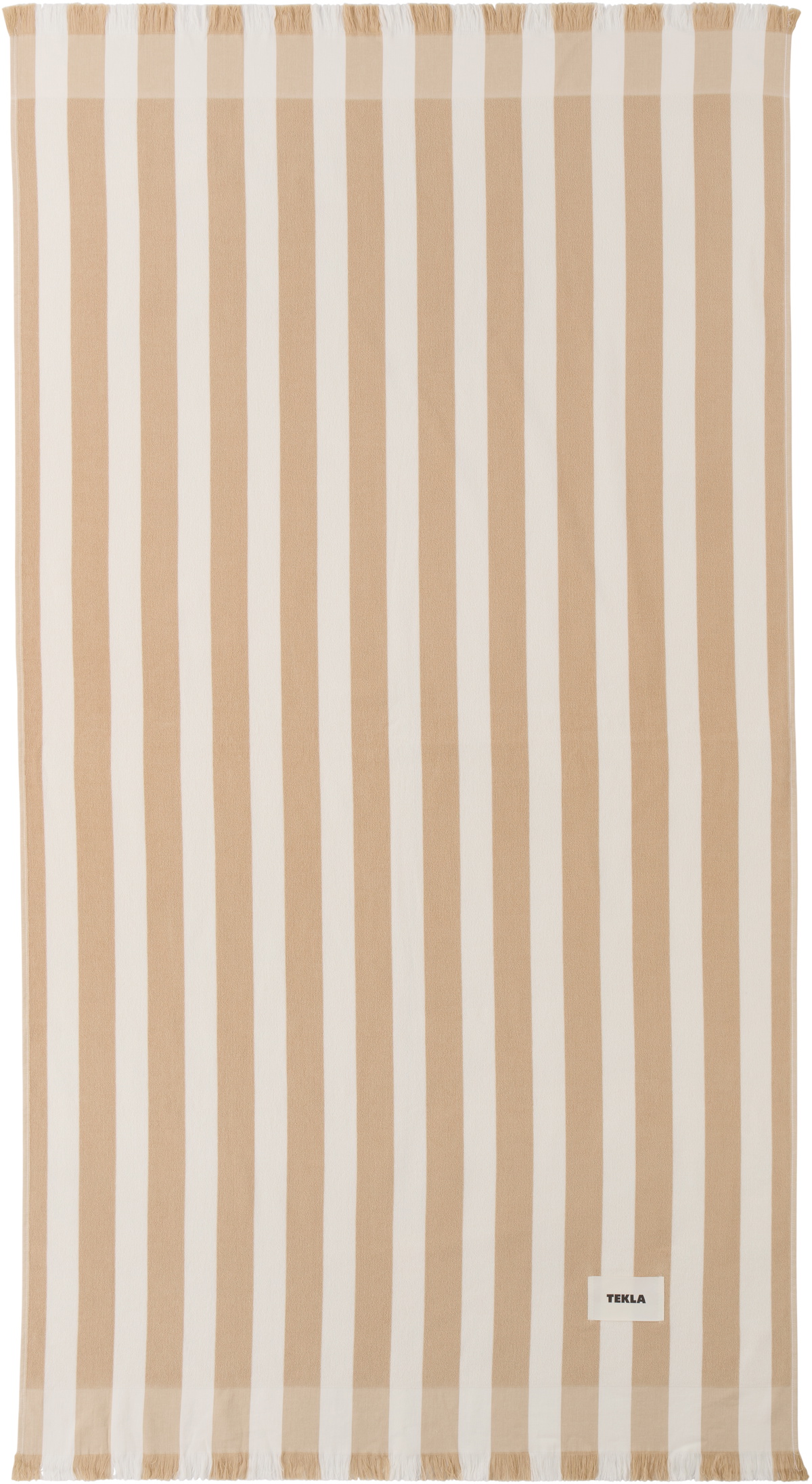 Tekla Off-White & Tan Striped Beach Towel