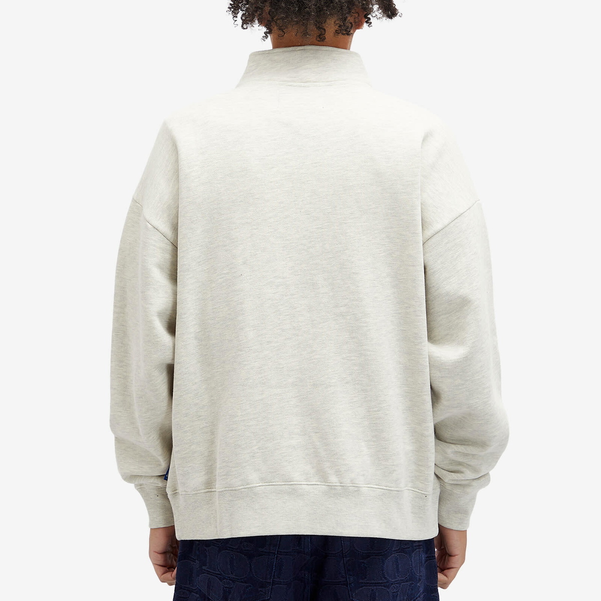 Awake NY Men's Script Quarter Zip Sweatshirt in Charcoal Heather