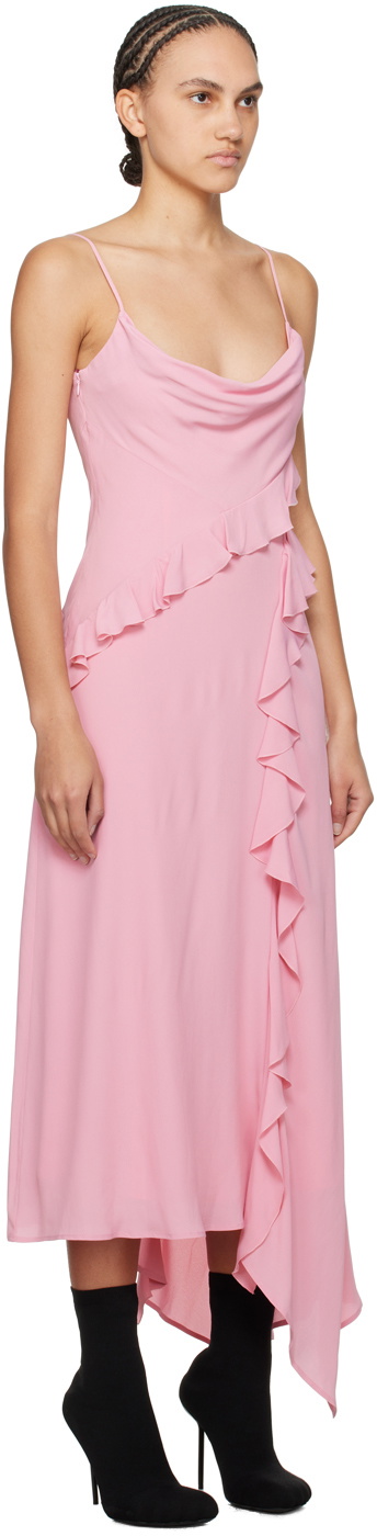 MSGM Pink Ruffle Maxi Dress