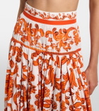 Dolce&Gabbana Majolica cotton poplin midi skirt