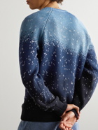 DIME - Magic Logo-Embroidered Intarsia-Knit Sweater - Blue