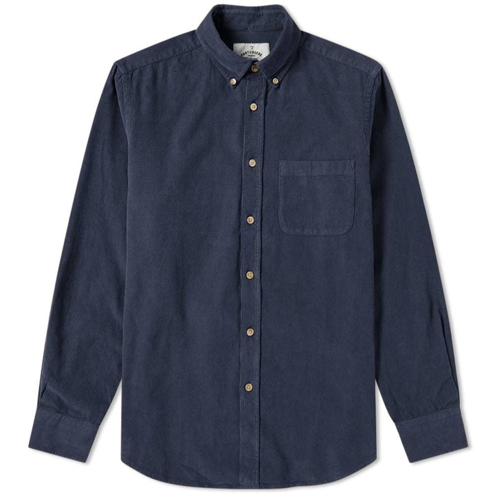 Photo: Portuguese Flannel Button Down Lobbo Corduroy Shirt Blue