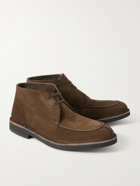 Mr P. - Andrew Split-Toe Shearling-Lined Suede Chukka Boots - Brown