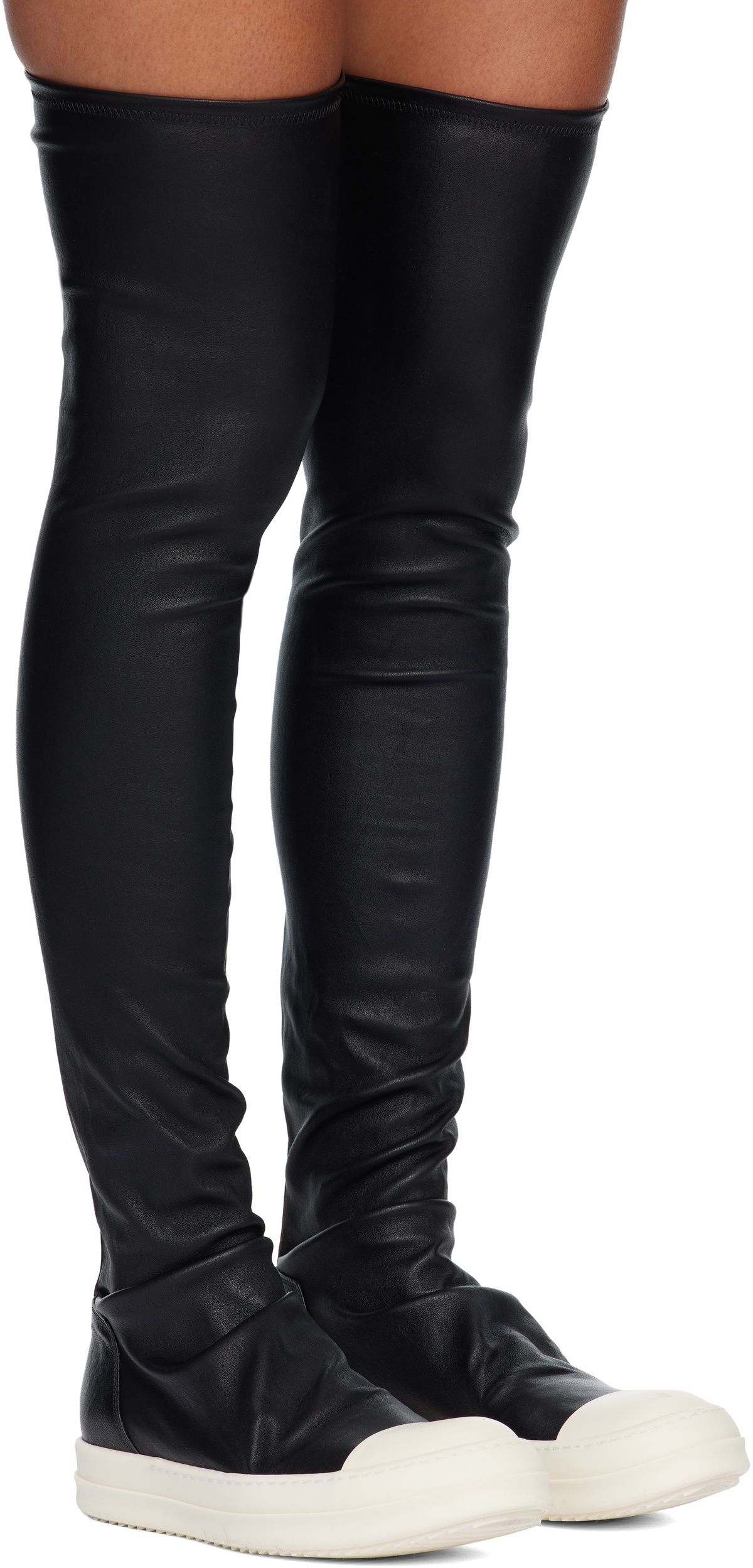 Rick Owens Black Temple High Stocking Sneaks Sneakers