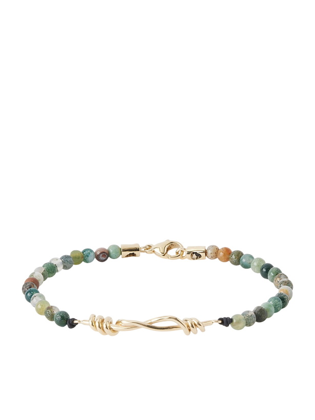 Photo: Luis Morais - 14-Karat Gold Agate Beaded Bracelet