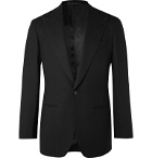 Saman Amel - Black Slim-Fit Wool-Hopsack Tuxedo Jacket - Black