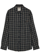 Nudie Jeans Checked Cotton and Linen-blend Shirt Black