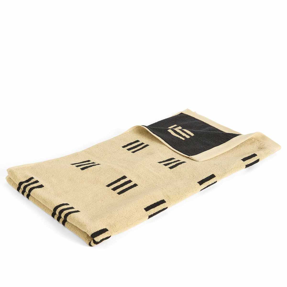 Baina Claremont Bath Towel in Sand/Noir 