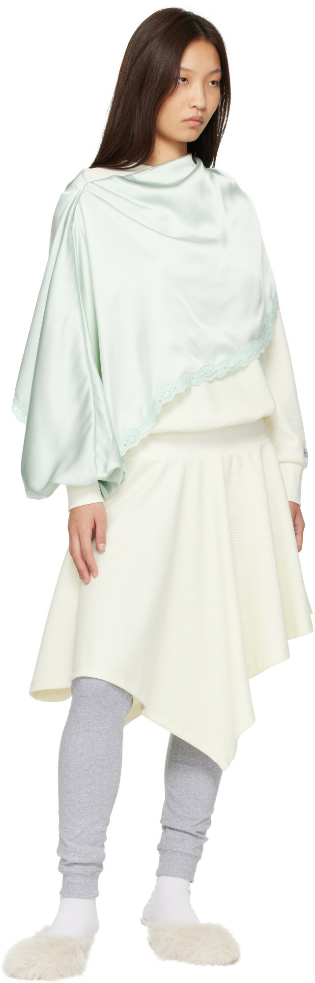 Sandy Liang Off-White Tulsa Midi Dress