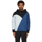 Neil Barrett Indigo and Black Modernist Hoodie