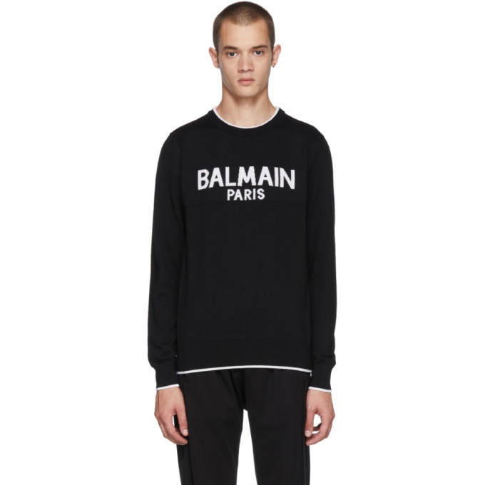 Photo: Balmain Black and White Logo Sweater