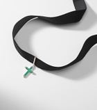 Mateo 14kt gold (585/1000) choker with emeralds and diamonds
