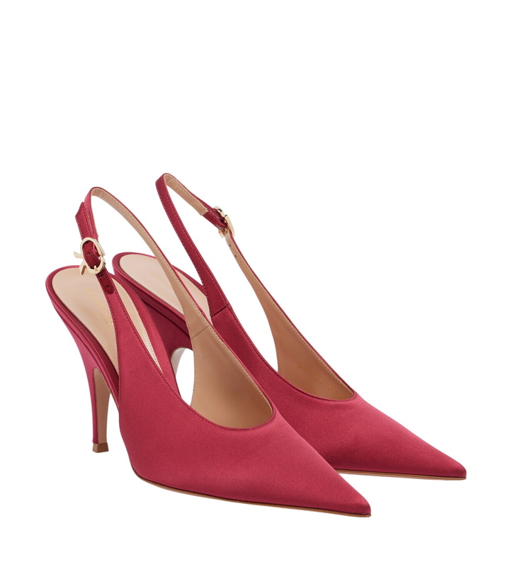 Photo: Gianvito Rossi Sofia satin slingback pumps