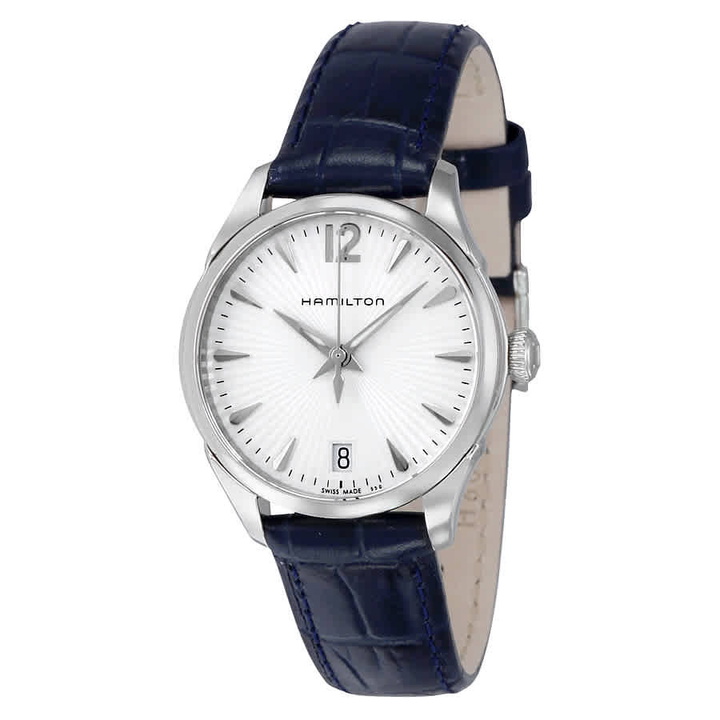 Photo: Hamilton Jazzmaster Silver Dial Blue Leather Ladies Watch H42211655