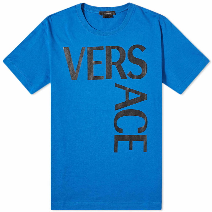 Photo: Versace Men's Bold Logo T-Shirt in Blue/White