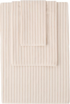 Tekla Off-White & Tan Striped Towel Set, 3 pcs