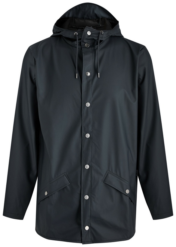 Photo: Rains Short Matte Rubberised Raincoat Navy