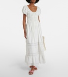Faithfull Elbie lace-trimmed cotton maxi dress