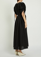 Gabriela Hearst Linnea Belted Linen Midi Dress Black