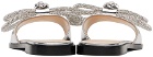 MACH & MACH Silver Double Bow Mirror 10 Sandals